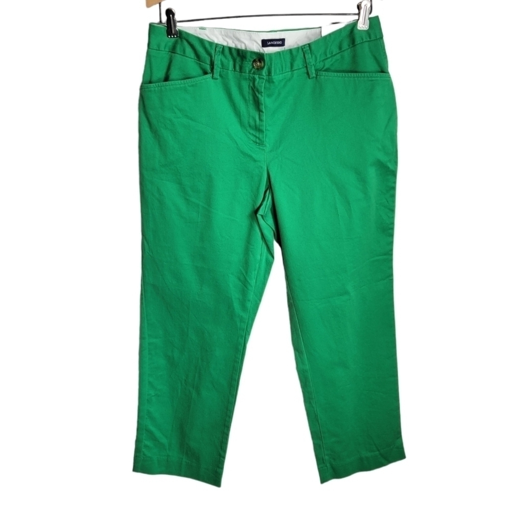 NWT Lands End Mid-rise Straight Leg Crop Pants, size 8, inseam 26"